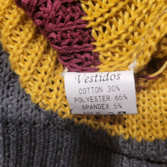 Vestiges Striped Pullover Sweater Size XL Cream Peach - Picture 5 of 5